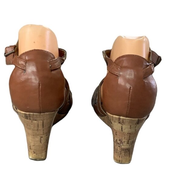 Mossimo Strappy Brown Cork Gladiator Wedge Sandal Sz 7-1/2 M #136N - Picture 6 of 8
